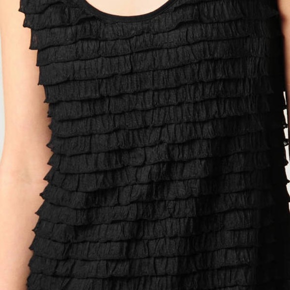 Free People Black Ruffle Tank Mini Dress Festival - Picture 2 of 4